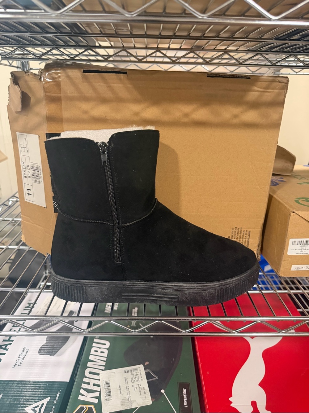 Journee Collection Women’s Stelly Ankle Boots PU Suede Black Size 11 M US